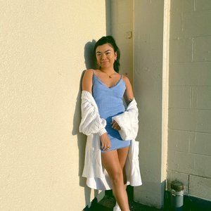 Tigermist Blue V-Neck Dress